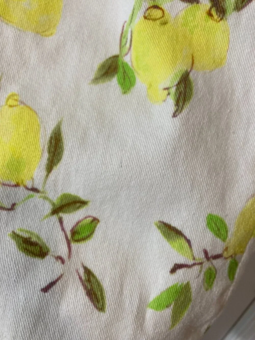 Kate Spade Broome Street Lemon Print Skinny Ankle Jeans Size 28 White Yellow